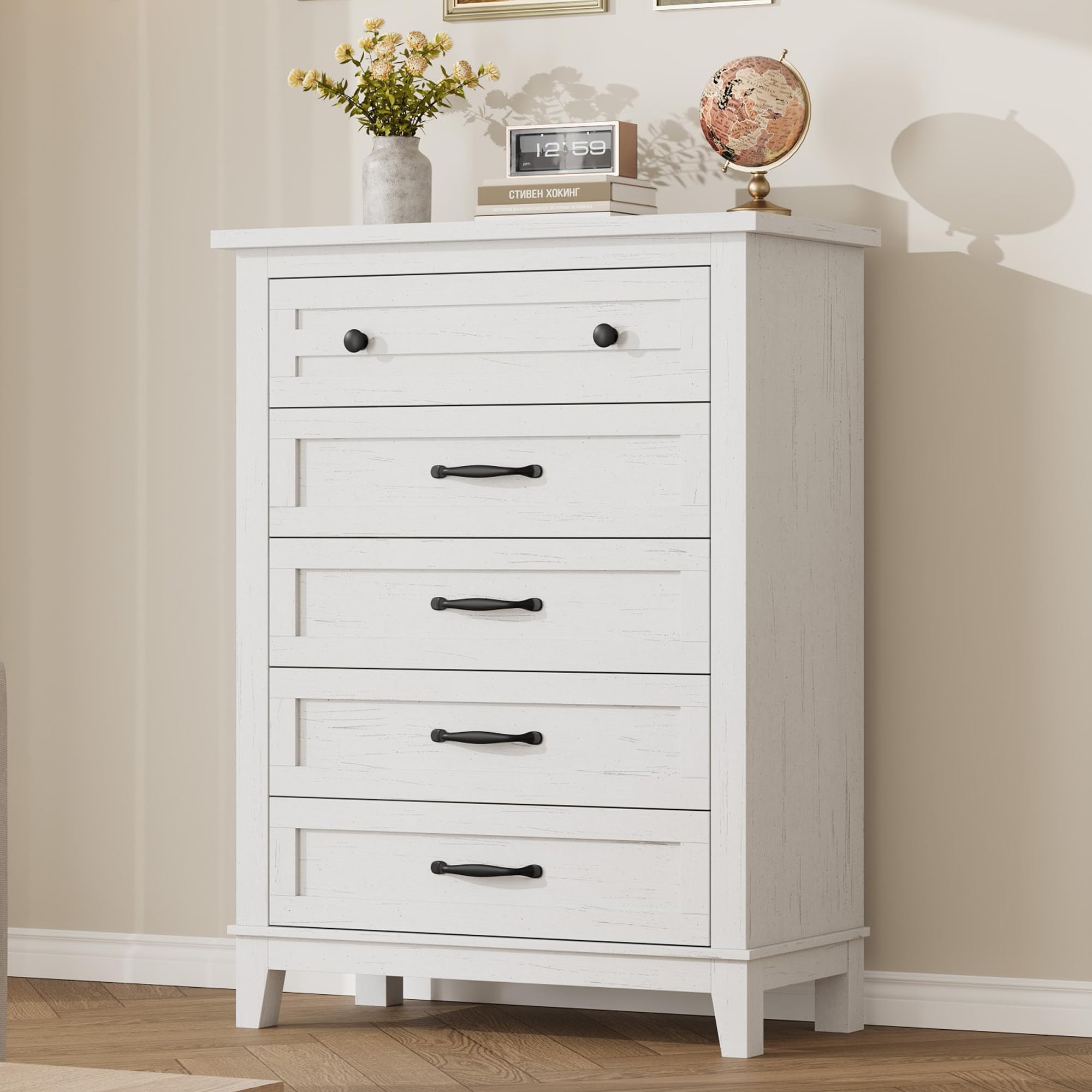 Cómoda vertical alta con 5 caj - Bedroom Furniture reseña y precio