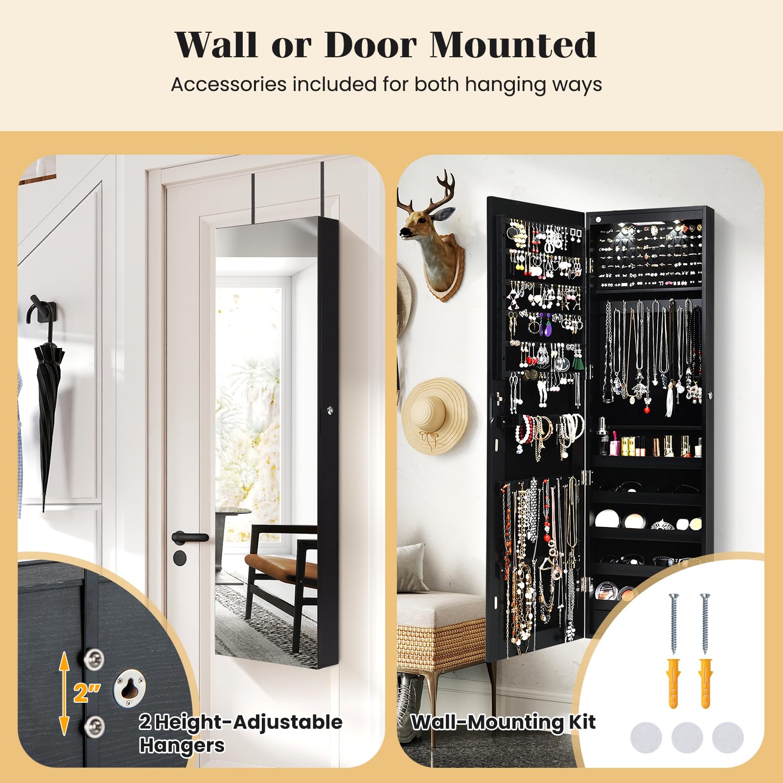 Armario para joyas, con espejo - Full Length Mirror Jewelry Armoire reseña y precio