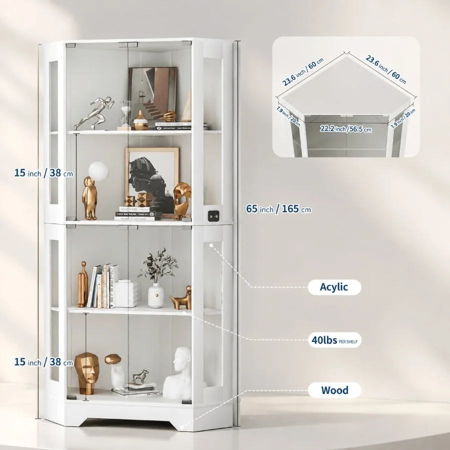 Vitrina de esquina blanca, ide - Storage reseña y precio