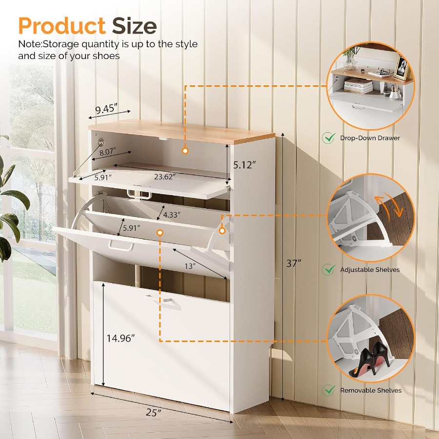 Mueble para guardar zapatos, i - Shoe Rack Cabinet Narrow Entryway reseña y precio