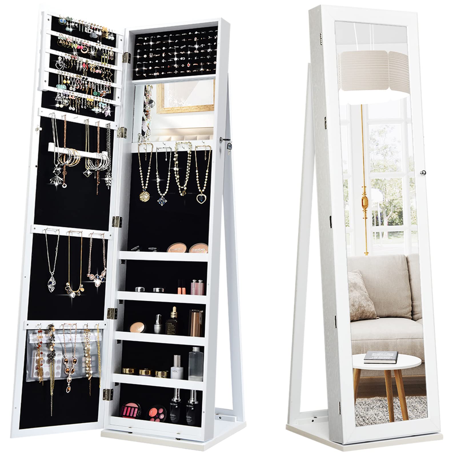 Armario de joyería de pie con  - Full Length Mirror Jewelry Armoire reseña y precio
