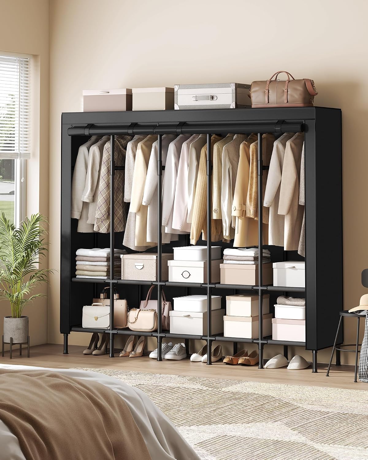 Armario Portátil de 83.5 Pulga - Wardrobe Closet Portable Fabric Cover reseña y precio